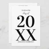 Moderne typografie Graduation Party Invitation Kaart (Voorkant / Achterkant)