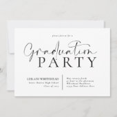 Moderne Typografie Graduation Party Kaart (Voorkant)