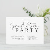 Moderne Typografie Graduation Party Kaart (Staand voorkant)