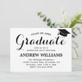 Moderne Typografie Graduation Party Kaart (Staand voorkant)