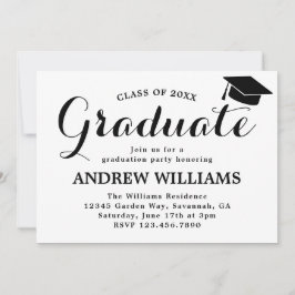 Moderne Typografie Graduation Party Kaart