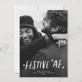 Moderne Typografie Grappig Feestelijke AF Foto Ker Feestdagenkaart (Voorkant)