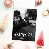 Moderne Typografie Grappig Feestelijke AF Foto Ker Feestdagenkaart