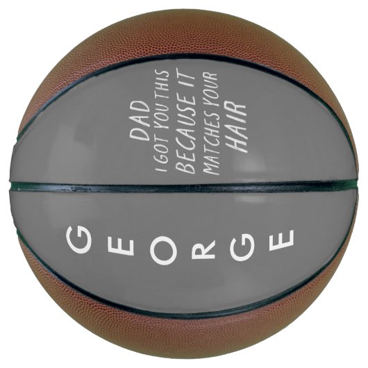 Moderne typografie grappig pap grijs haar dag basketbal (Voorkant)