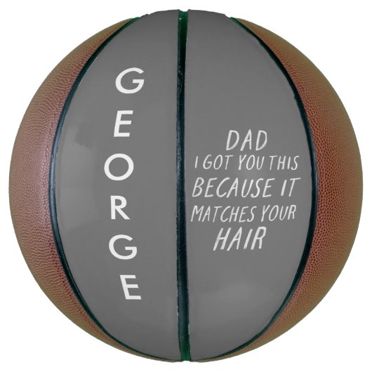 Moderne typografie grappig pap grijs haar dag basketbal (Verticaal)