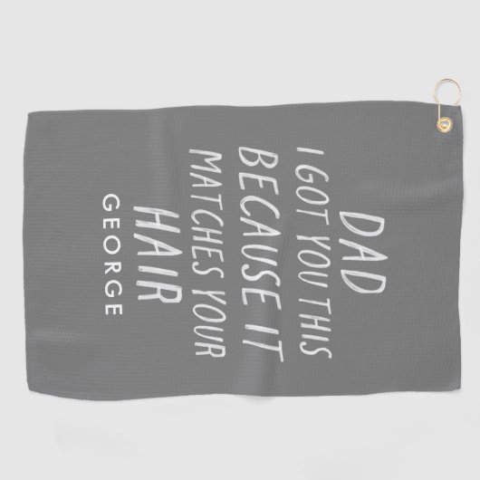Moderne typografie grappig pap grijs haar dag golfhanddoek (Horizontaal)