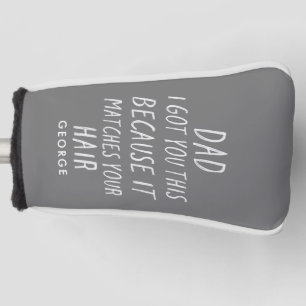 Moderne typografie grappig pap grijs haar dag golfheadcover
