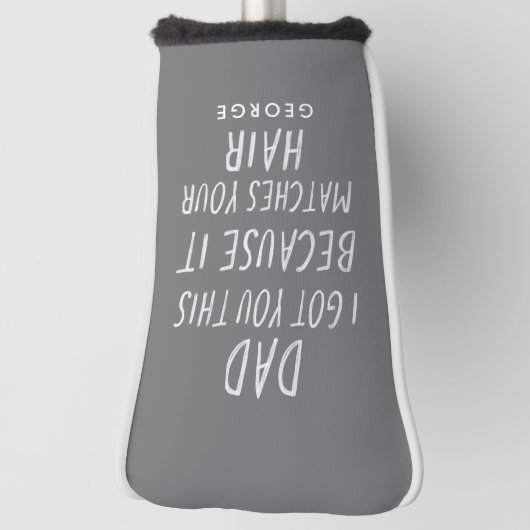 Moderne typografie grappig pap grijs haar dag golfheadcover (Draai 90)