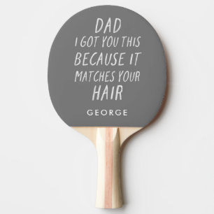 Moderne typografie grappig pap grijs haar dag tafeltennisbatje