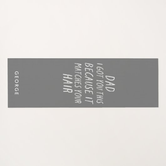 Moderne typografie grappig pap grijs haar dag  yogamat (Achterkant (horizontaal))