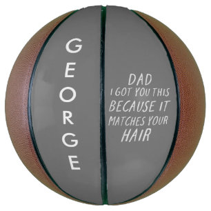 Moderne typografie grappig pap grijs haar vaders d basketbal