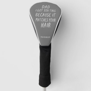 Moderne typografie grappig pap grijs haar vaders d golfheadcover