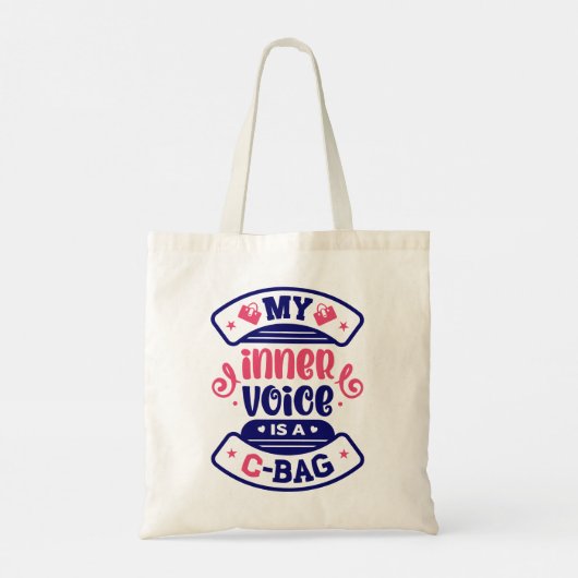 Moderne typografie grappige citaten tote bag (Achterkant)