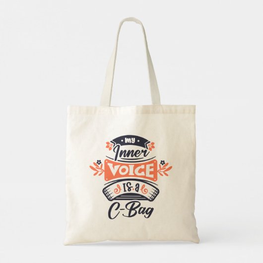 Moderne typografie grappige citaten tote bag (Achterkant)