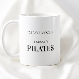 Moderne typografie grappige humor Pilates citaat Koffiemok