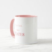 Moderne typografie grappige quote roze Pilates Mok (Voorkant links)