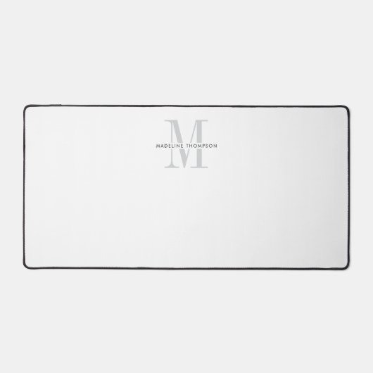 Moderne typografie grijs monogram bureaumat (Voorkant)