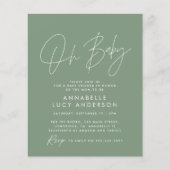 Moderne typografie groen baby shower elegant (Voorkant)