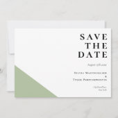 Moderne typografie groen wit beeld sparen de D Save The Date (Voorkant)