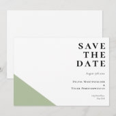 Moderne typografie groen wit beeld sparen de D Save The Date (Voorkant / Achterkant)