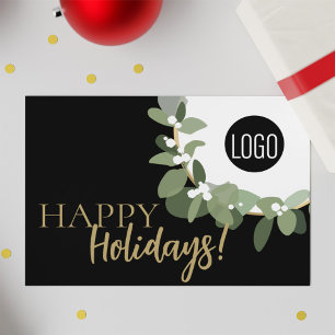 Moderne typografie groene krans vrolijk kerstfeest feestdagenkaart