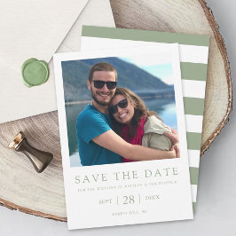 Moderne Typografie Groene Minimalistische Foto Save The Date