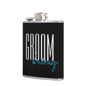 Moderne typografie "Groom" Wedding Party Heupfles (Links)