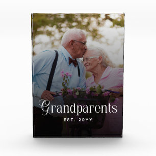 Moderne typografie grootouders cadeau met foto