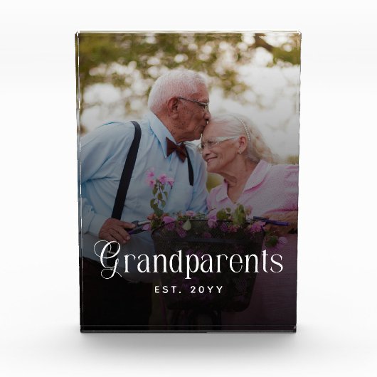 Moderne typografie grootouders cadeau met foto (Voorkant)