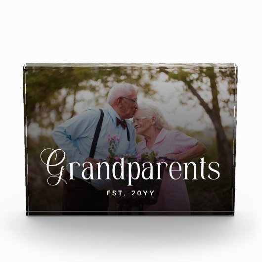 Moderne typografie grootouders cadeau met foto (Voorkant)