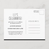 Moderne Typografie Guy Photo Minimalist Afstuderen Uitnodiging Briefkaart (Achterkant)