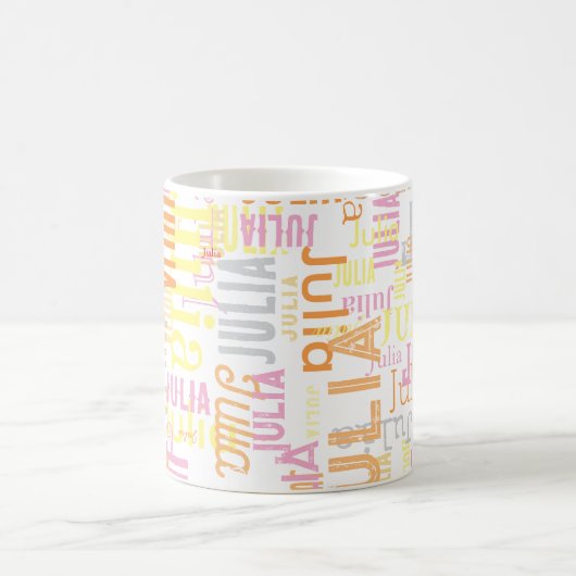 Moderne typografie haar naam koffiemok (Center)