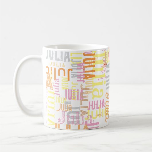 Moderne typografie haar naam koffiemok (Links)