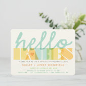 Moderne typografie Hallo baby's Twins Sip & See Kaart (Staand voorkant)