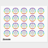 Moderne Typografie Handgemaakte Zeep Regenboog Bor Ronde Sticker (Vel)