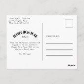 Moderne Typografie Happy New Year Foto Briefkaart (Achterkant)
