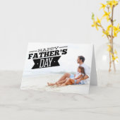 Moderne Typografie Happy Vaderdag-fotokaart Kaart (Gele Bloem)