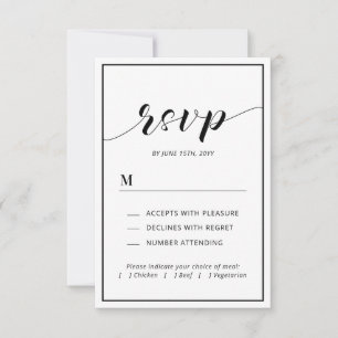 Moderne typografie & Hart Trouw RSVP Insteekkaart Kaartje