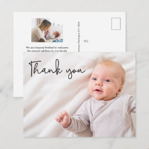 Moderne typografie Hartelijk dank Aangepaste foto' Aankondigingskaart
