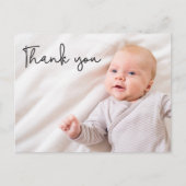 Moderne typografie Hartelijk dank Aangepaste foto' Aankondigingskaart (Voorkant)