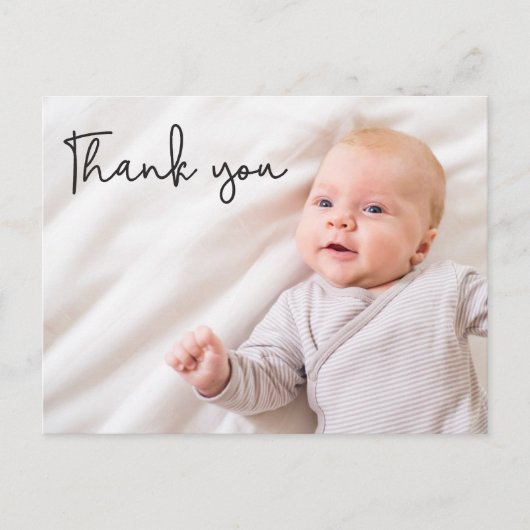 Moderne typografie Hartelijk dank Aangepaste foto' Aankondigingskaart (Voorkant)