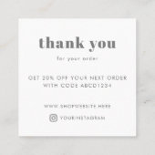 Moderne typografie Hartelijk dank voor kleine bedr Kortingskaartje (Achterkant)