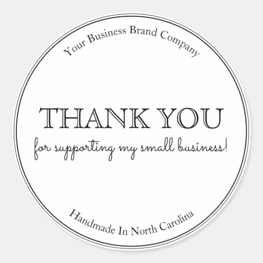 Moderne typografie Hartelijk dank voor uw bedrijf Ronde Sticker (Voorkant)