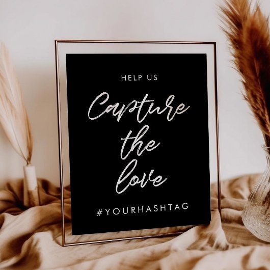 Moderne typografie Hashtag bruiloft teken Poster