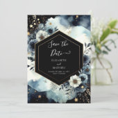 Moderne typografie Hemelse bruiloft Save The Date (Staand voorkant)