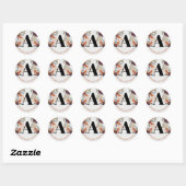 Moderne typografie Herfstbladeren Naam Monogram  Ronde Sticker (Vel)