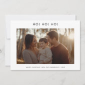 Moderne typografie Ho Ho Ho Kerstfoto Feestdagenkaart (Voorkant)