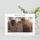 Moderne typografie Ho Ho Ho Kerstfoto Feestdagenkaart (Staand voorkant)
