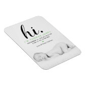 Moderne Typografie "Hoi". Foto geboorteaankondigin Magneet (Rechterzijde)