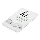 Moderne Typografie "Hoi". Foto geboorteaankondigin Magneet (Linkerzijde)